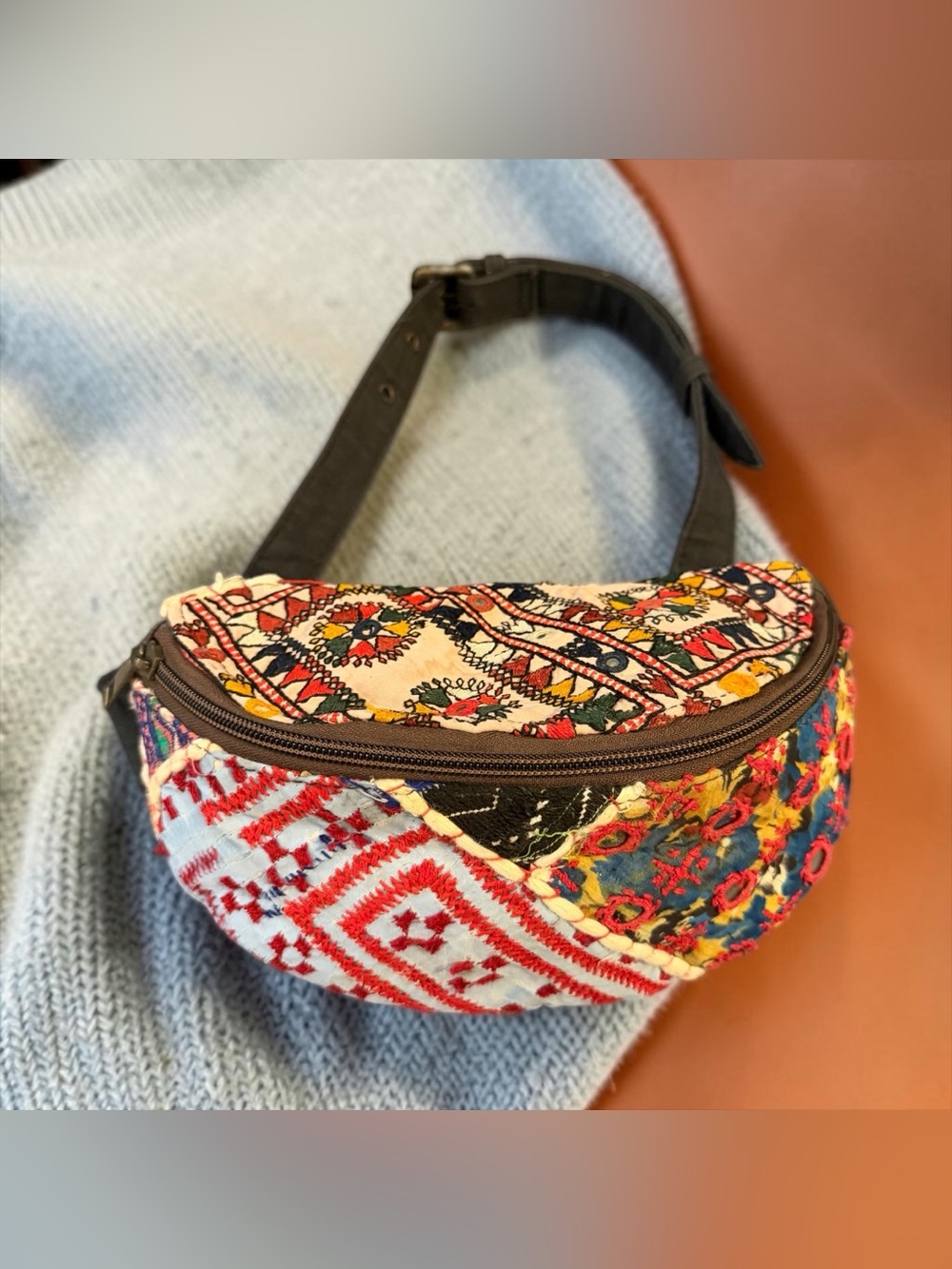 EARTHBOUND Multi-Color Embroidered Crossbody Waist Bag